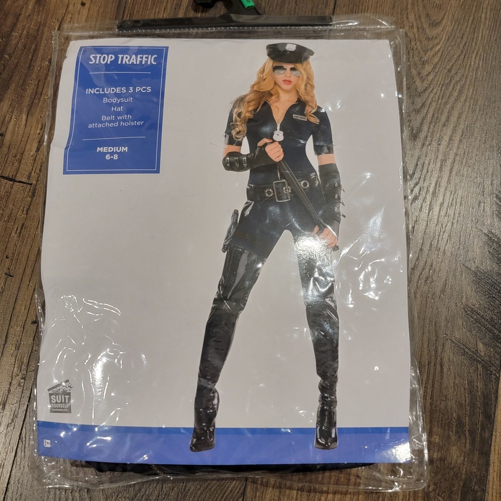 Sexy Womens‎ Navy Police Officer Halloween Costume New Medium 6-8